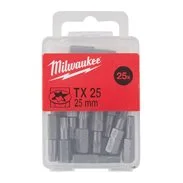 MILWAUKEE Standardní bity TX 25 x 25 mm, 25 ks